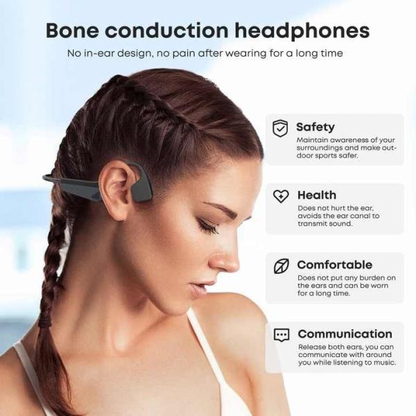 Vente à chaud casque à oreille ouverte casque étanche Bluetooth sans fil casque de sport casque conduction osseuse casque