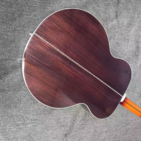 AAAAA 43 inch solid spruce top sj200 jumbo body maple back side acoustic guitar bone nut in cherry sunburst