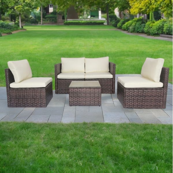 Mini Size Cheap Price Metal Frames High Quality Wicker Leisure Conversation Garden Furniture