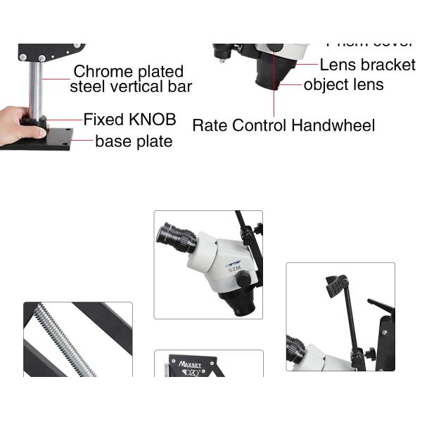 Универсальный настольный микроскоп для ювелиров с пружинным кронштейном Super Clear