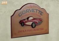 La tenture en bois de voiture de résine du signe 3D de bar de plaques de mur de voiture de sport de décor antique de mur signe