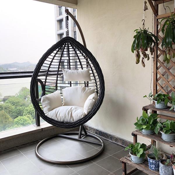 Y Mail Packing Modern Design Stainless Steel Outdoor Hanging Wicker Swing Egg Chair