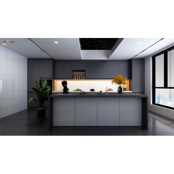 Modern MDF Door Kitchen Cabinet with Customized Size and Contemporary Design for Modular Storage