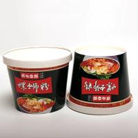 Taza de papel de fideos impresa a medida de 32 oz envasado desechable con tapa