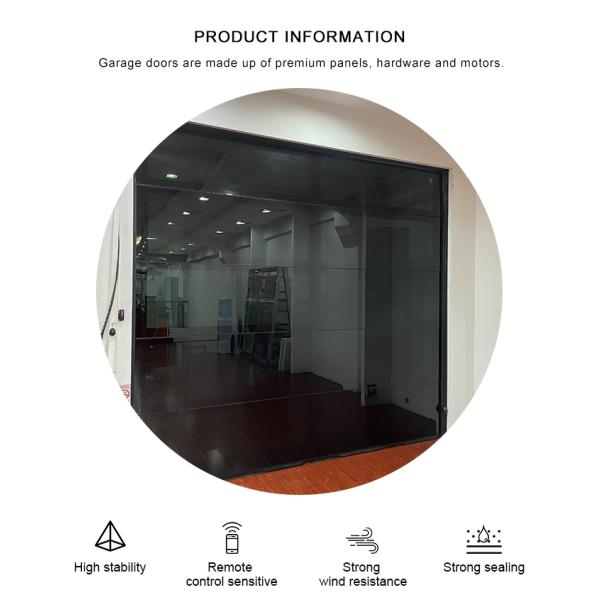 Villa Luxury 16 Ft Foot Clear Frosted Full View Aluminum Automatic Double Modern Insulated Glass Garage Door for Sale