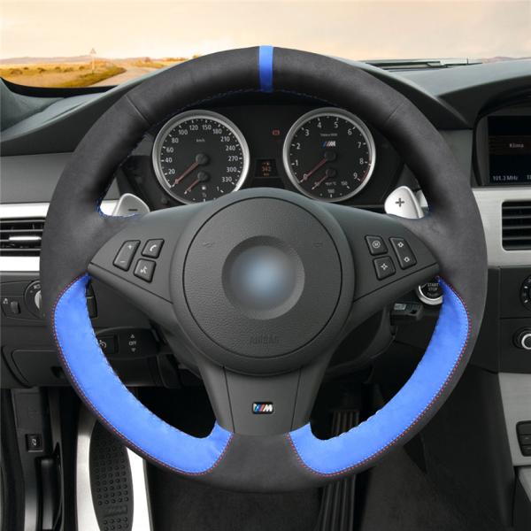Custom Leather Steering Wheel Cover for BMW E60 M5 E63 E64 Cabrio M6 2005-2010 Colorful