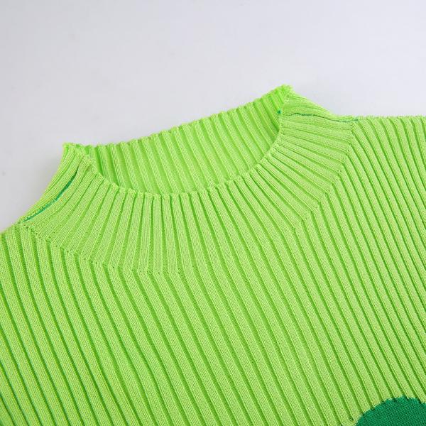 Вискоза свитера рукава изготовленной на заказ девушки шеи o длинная 2 части верхней с сердцем