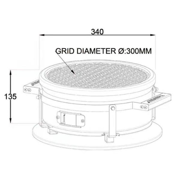 Мини чернота 13,3 БАРБЕКЮ угля медленно двигает керамический гриль Kamado