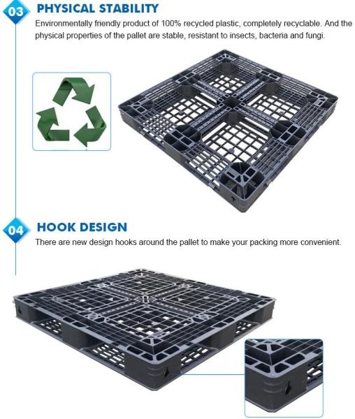 Light weight one time plastic pallets for transport and storage, Heavy duty cross bottom plastic pallet with 6 runners