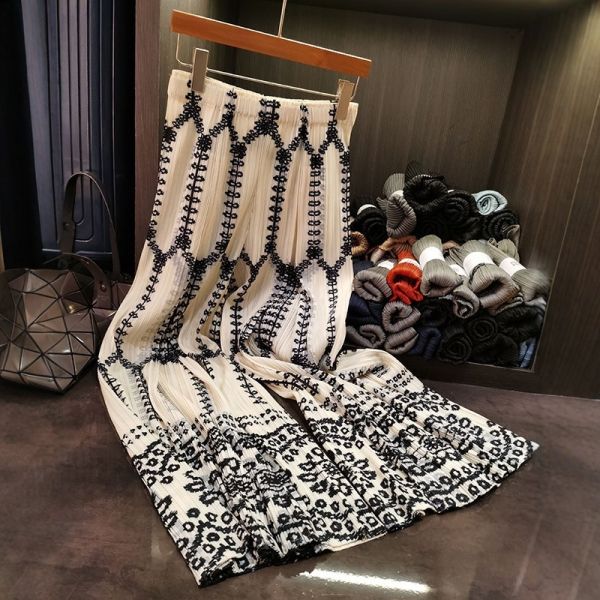 New Fashion High-End Women's Casual Slimming Ethnic Bohemian Wide-Leg Pants High Flat Leopard Print for Spring Summer