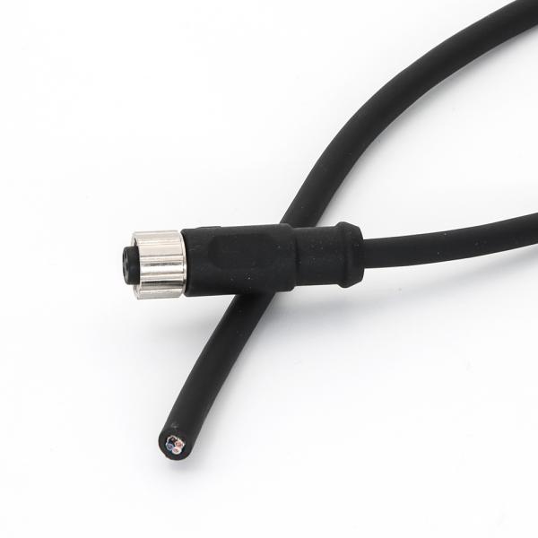KRONZ M8 Female Connector with Gold-Plated Contacts Durable Alloy Anti-corrosion Pre-assembled Cable Connector