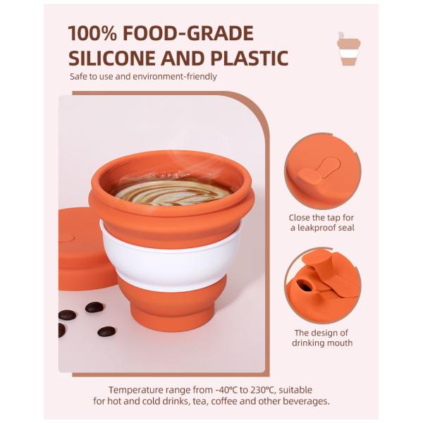 8 унций 10 унций 12 унций Силиконовая бутылка с складной водой Нетоксичная