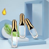 Garrafas sofisticadas de óleo essencial com gotas de pressão de ouro luxuosa 30ml 40ml 50ml