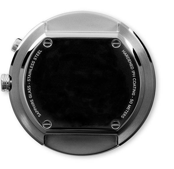 Custom Stainless Steel Back Watch Leather Band 5 ATM Water Resistant