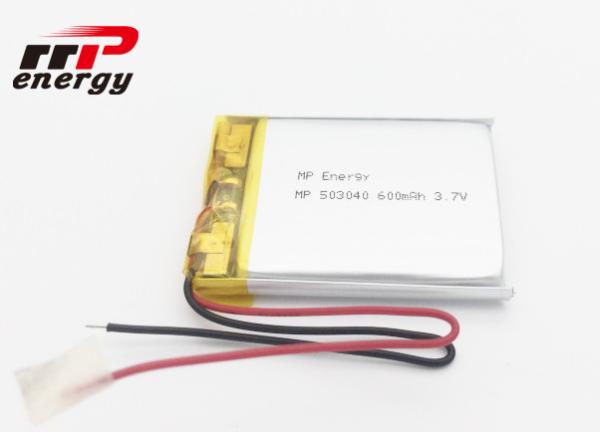 Long Lifespan Lithium Polymer Battery 3.7V 600mAh CE CB UL IEC62133 KC BIS