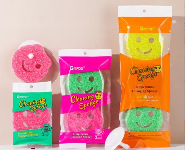 Heat Reactive Sponge Pad , Multi-color Shift For House Wiping