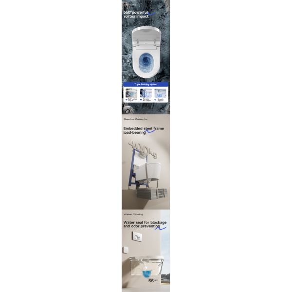 ARROW High Quality Smart Toilet with Self-Cleaning Glazed Ceramic Ergonomic Seat Design and Gravity Flushing System