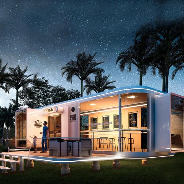 Customized size 20ft/40ft prefab modular houses tiny homes cabin office portable home pod apple cabin mobile house