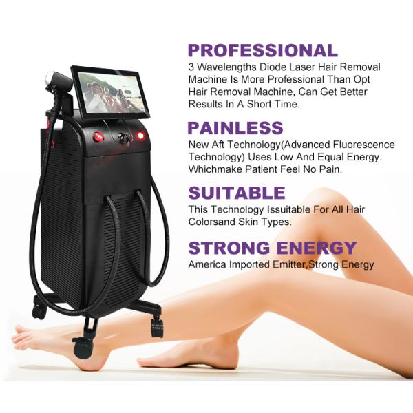 Vertical Professional Painless Lazer 808 nm Titanium Beauty Device Diode Laser Hair Removal Machine