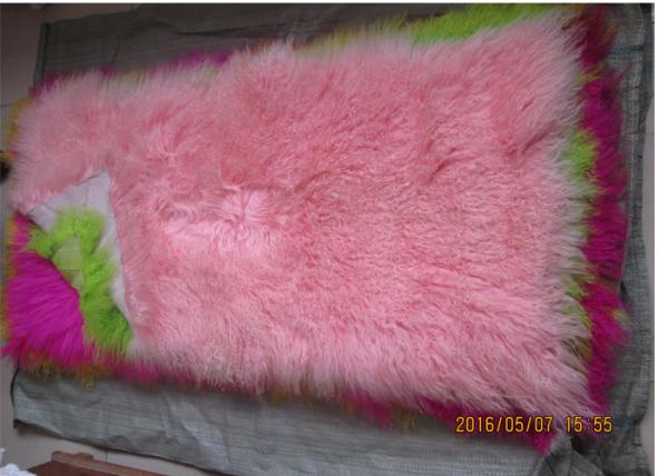 Anti Wrinkle Washable Sheepskin Floor Rug , Teal Blue Fuzzy Throw Blanket 
