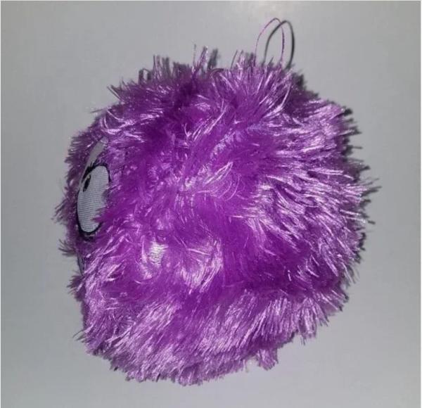 Unisex 6 Purple Furry Monster Plush Round Ball Stuffed Animal Toy Alien PVC Inner Ball Material