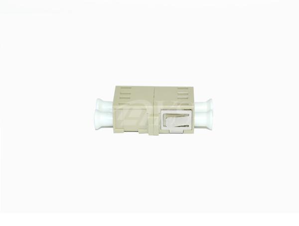 Beige Multimode Duplex LC Fiber Optic Adapter