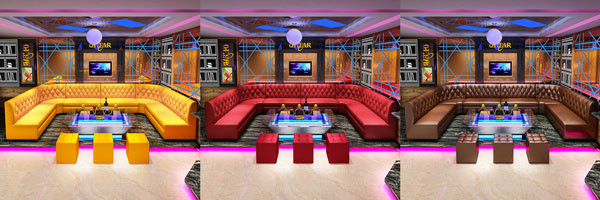 Большое кресло 3 частей кожаное подковообразное секционное для небольшого кафе уединения космоса KTV