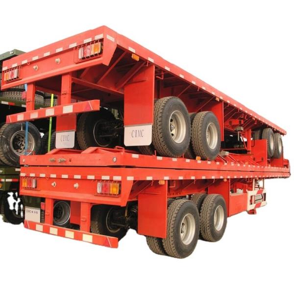 Brand new flatbed semi trailer 70ton 3 4 axles pan trailer Container Semi truck trailer 40ft 12metre for sale