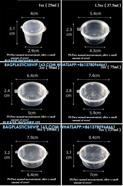 1oz 1.5oz 2oz 3.25oz 4oz 5oz Biodegradable Disposable Food Transparent Sauce Cups Takeaway Food Sauce Container