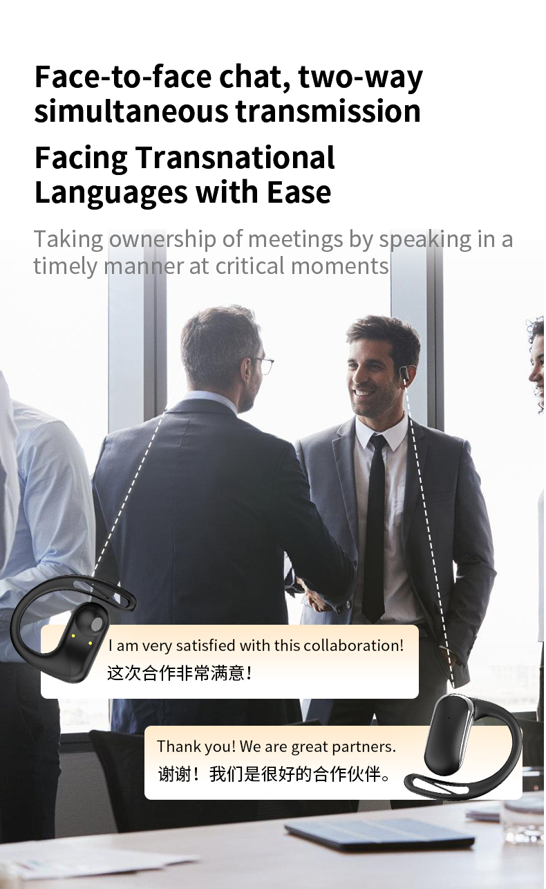 Real Time Earbuds Translator 142 Languages 2 Way Wireless Translation Headset