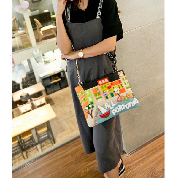 New women's European and American fashion personality casual hand diagonal package original manual rectangular cross-sec