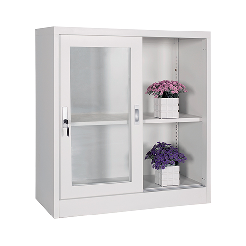 Sliding Glass Door 90cm Metal File Storage Cabinet One Shelf