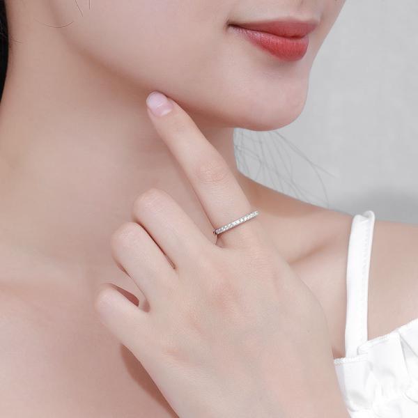 12# 13# 14# Bagues en acier inoxydable or Argent de luxe Moissanite