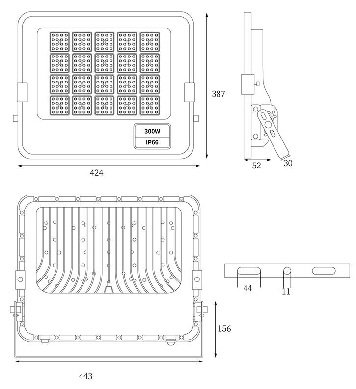 300W LED Floodlights 90 Degree with 3 Years Warranty