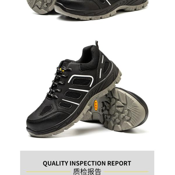 Zapatos de trabajo antiestáticos Microfibra + Tejido volador Zapatos de trabajo Suela de PU Zapatos de seguridad industrial Entresuela de Kevlar Anti-perforación Puntera de acero Anti-aplastamiento