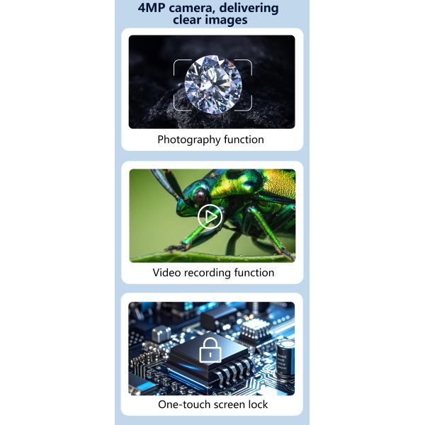 Digital Square Screen Vision Machine 4 Gear Magnification with Multi-light Source Memory Card Support