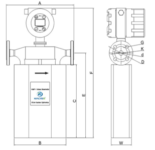 316L Stainless Steel Coriolis Type Mass Flow Meter 24VDC Power Supply