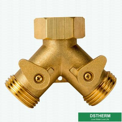 Encaixes mais pesados personalizados das maneiras do conector dois da mangueira da água do tipo masculino de bronze da qualidade forte e fêmea