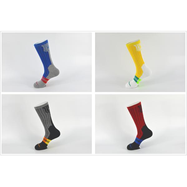 Elastane Breathbale Cool Basketball Socks , Anti - Foul Colorful Basketball Socks