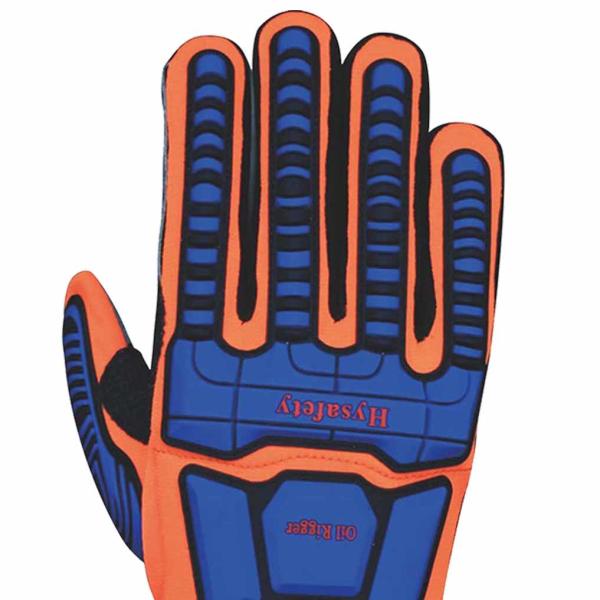 Hi Vis Orange Oilfield Impact Resistant Gloves EN ISO13594 Level 2