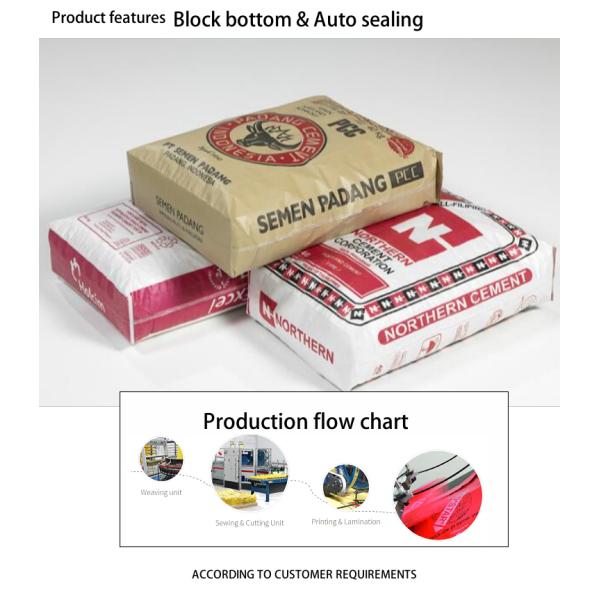 Изготовитель мешка Пустой PP тканевый клапан мешок для цемента 50кг 40кг 30кг 25кг 20кг