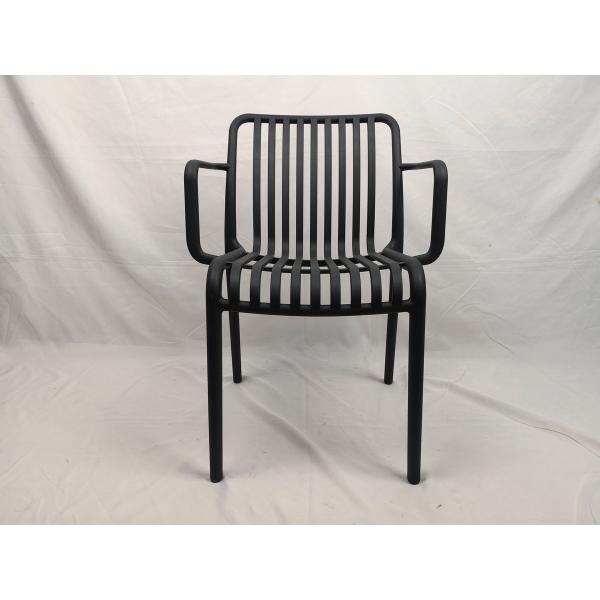 Retro Plastic Patio Dining Chairs Stackable Bistro Armchair High Back