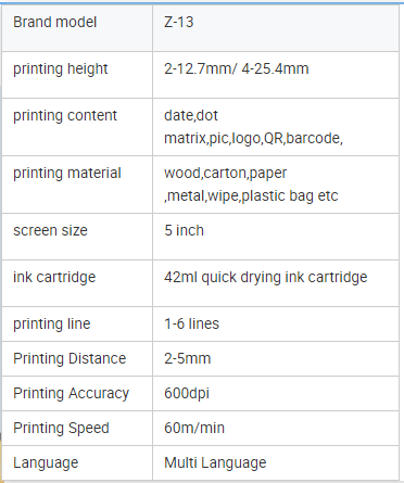 2-12.7mm Print Dimension Industrial TIJ Inkjet Printer for Bottle Plastic Pouches Bags