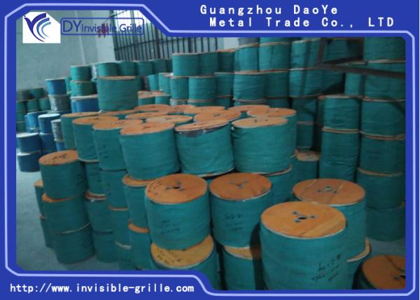 Aluminum Frames Stainless Steel Nylon Coated Cable 3.0mm Provides Window Invisible Grille