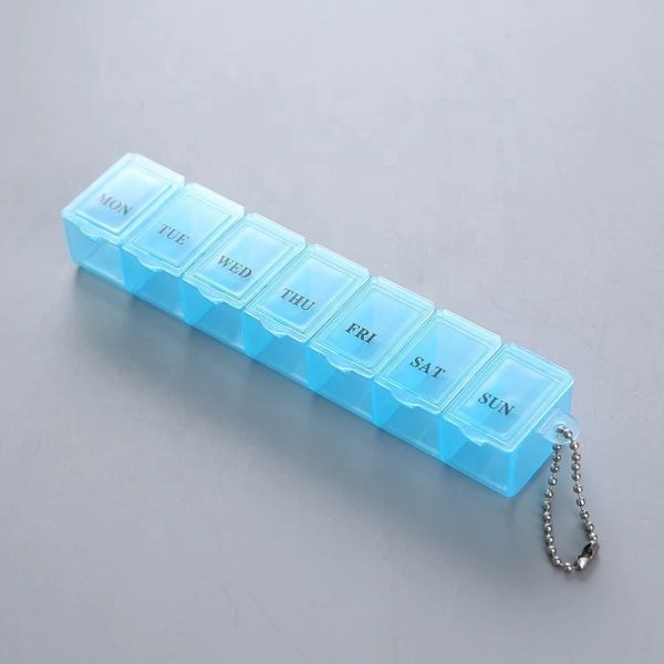 7-Day Mini Pill Organizer BPA-Free Medical PP Keychain Case