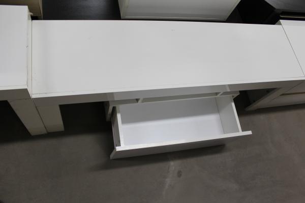 Small Wood TV Stand With Drawers , Contemporary Style White Melamine TV Unit