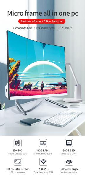 PC da polegada AIO de RAM 16G HDD 1TB 27