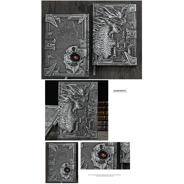 А5 Размер рельефный кожаный записник для письма Скрытый подарочный журнал 3d Античный дракон