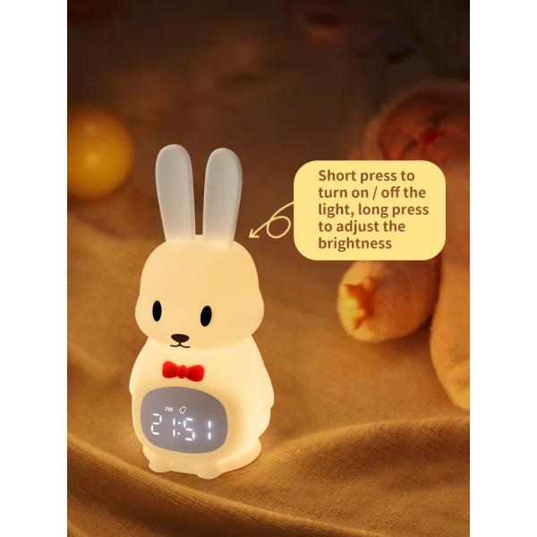 Le lapin de silicone Led Sleep Trainer pour bébé et enfant chambre à coucher rechargeable et mignon portable