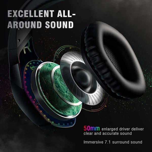 50mm 117dB RUNMUS K1B Stereo Gaming Headset With LED Light